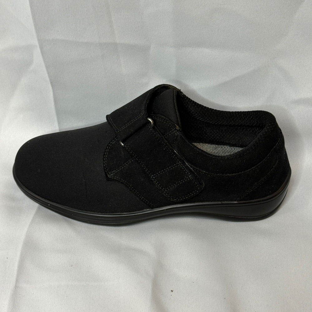 Orthofeet Chelsea 825 Womens Black Comfort Walking Shoes Strap Size 9 B Medium